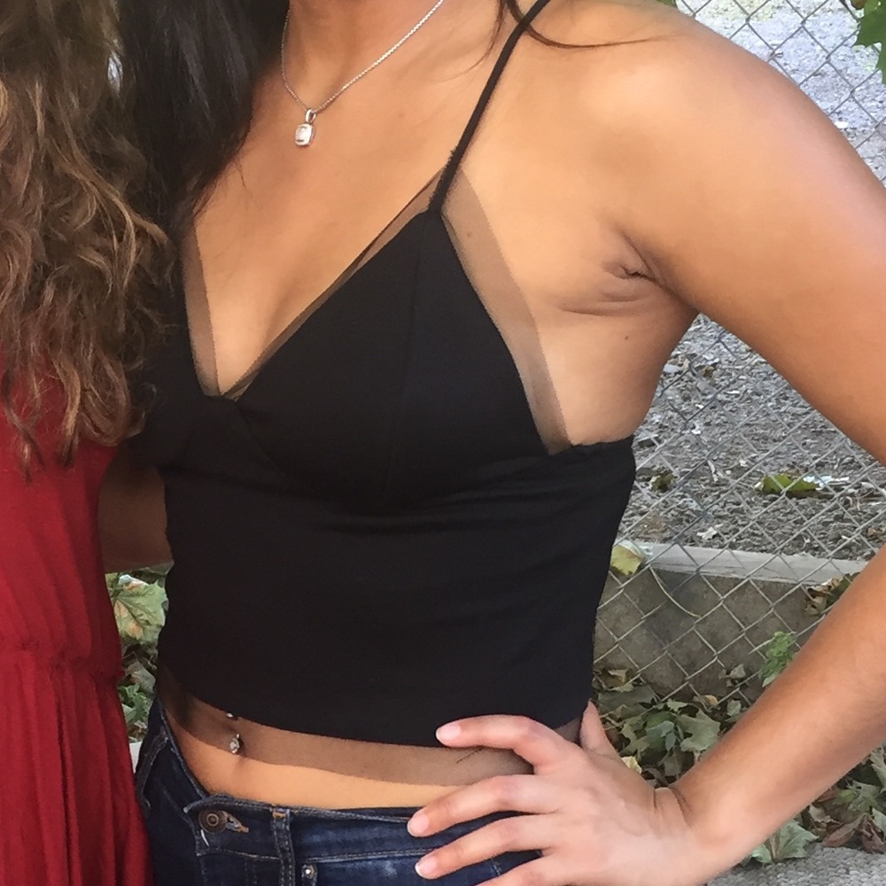 Urban Outfitters Black Cropped Tank Top